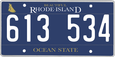 RI license plate 613534