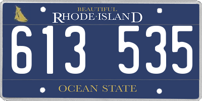 RI license plate 613535