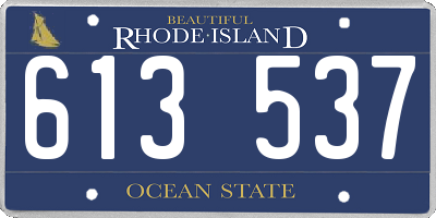 RI license plate 613537