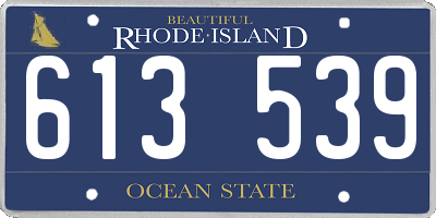 RI license plate 613539