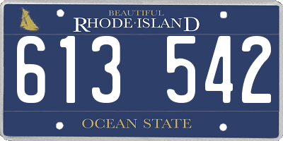 RI license plate 613542