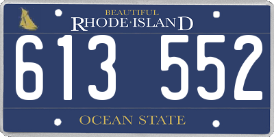RI license plate 613552