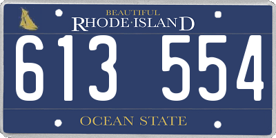 RI license plate 613554