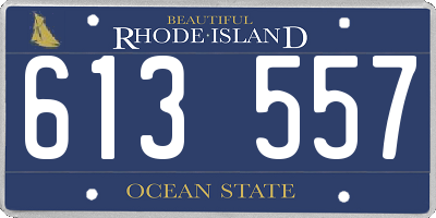 RI license plate 613557