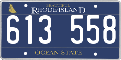 RI license plate 613558