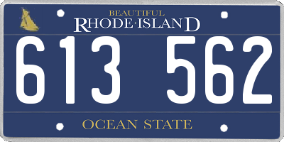 RI license plate 613562