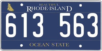 RI license plate 613563
