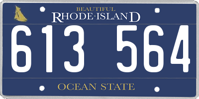 RI license plate 613564