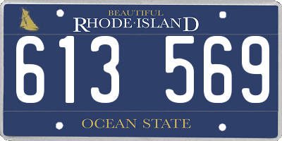 RI license plate 613569