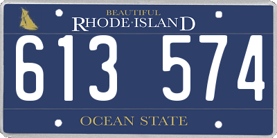 RI license plate 613574