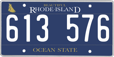 RI license plate 613576