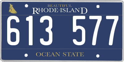 RI license plate 613577