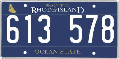 RI license plate 613578