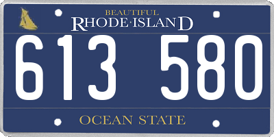RI license plate 613580
