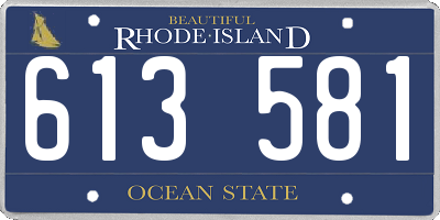 RI license plate 613581