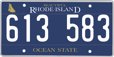 RI license plate 613583