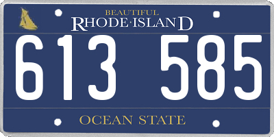 RI license plate 613585