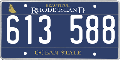 RI license plate 613588