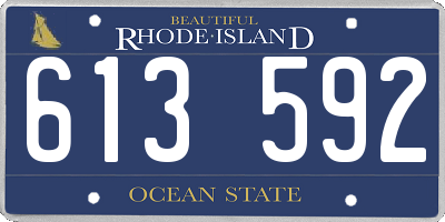 RI license plate 613592