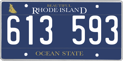 RI license plate 613593