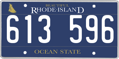 RI license plate 613596