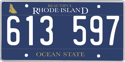 RI license plate 613597