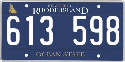 RI license plate 613598