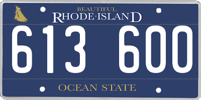 RI license plate 613600