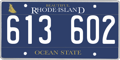 RI license plate 613602