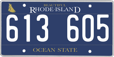 RI license plate 613605