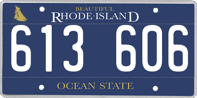 RI license plate 613606