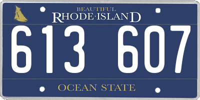 RI license plate 613607