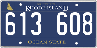 RI license plate 613608
