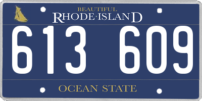 RI license plate 613609