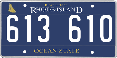 RI license plate 613610