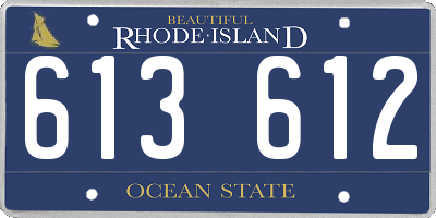 RI license plate 613612