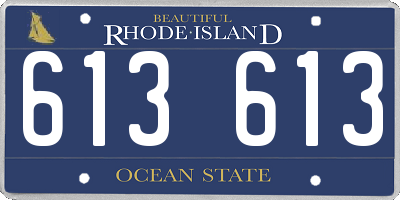 RI license plate 613613