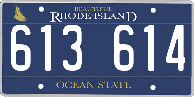 RI license plate 613614