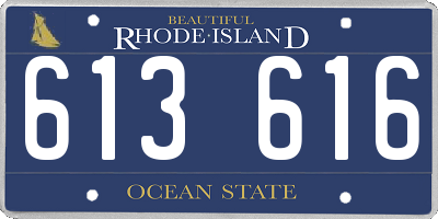 RI license plate 613616