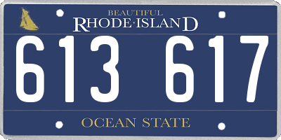 RI license plate 613617