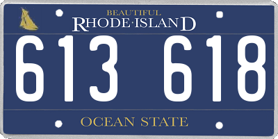 RI license plate 613618