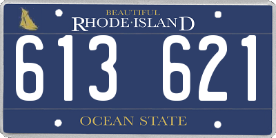 RI license plate 613621