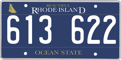 RI license plate 613622