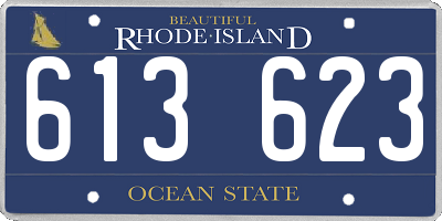 RI license plate 613623