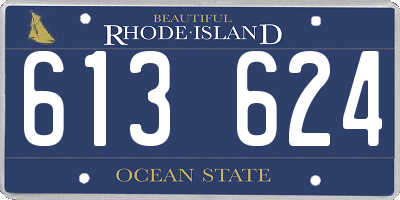RI license plate 613624
