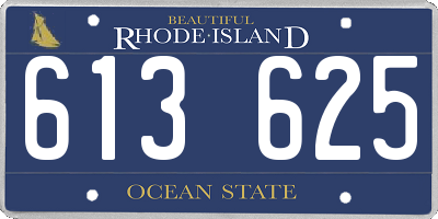 RI license plate 613625