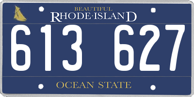RI license plate 613627