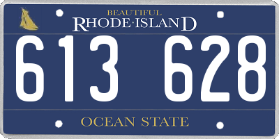 RI license plate 613628