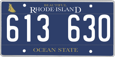RI license plate 613630