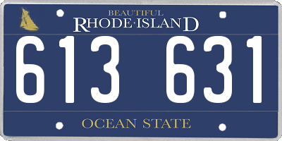 RI license plate 613631